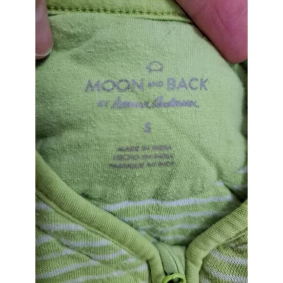 Hanna Andersson Moon And Back Baby Sleep Sack Green Striped Organic Cotton Small - Picture 4 of 8
